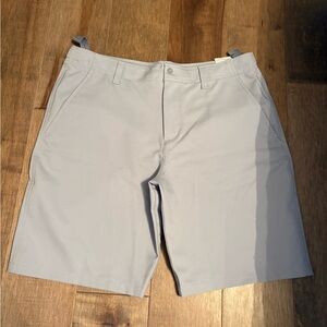 Under Armour Boys Light Gray Flat Front Golf Shorts